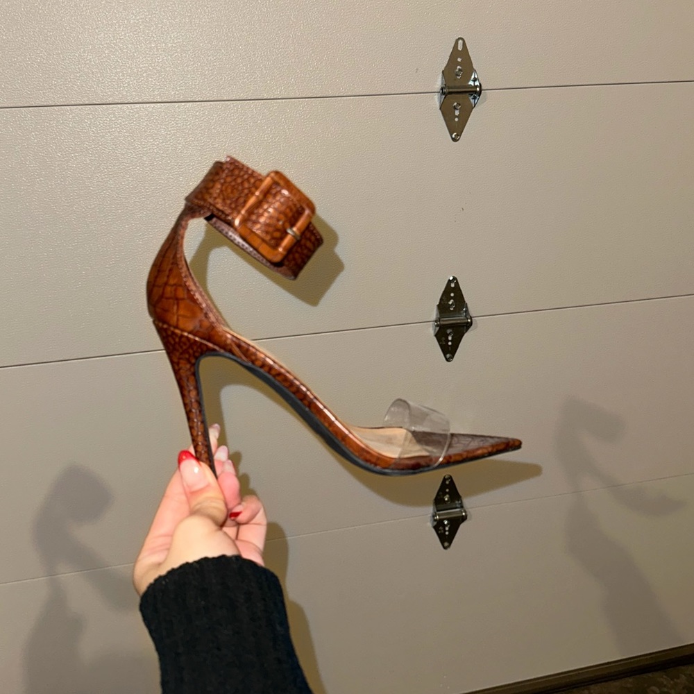 Brown Croc Pattern Heels size 7